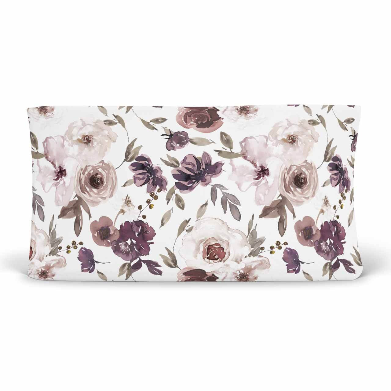 Demi's Dusty Purple Floral Changing Pad Cover | Caden Lane