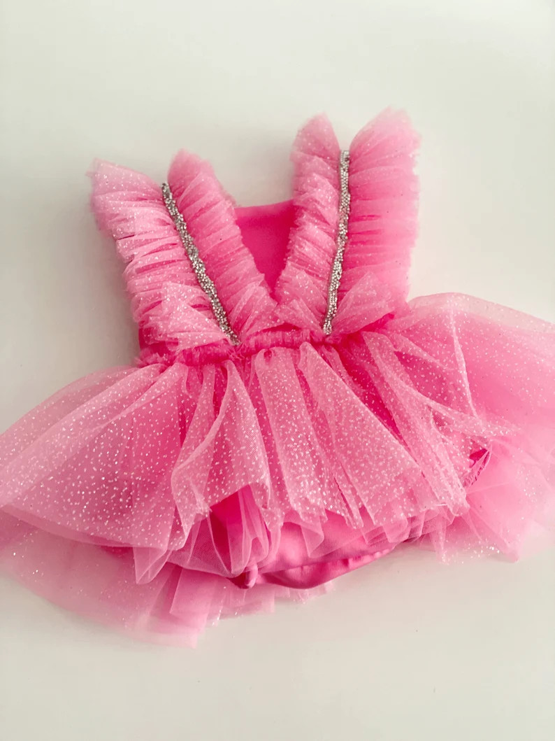 Pink Birthday Girl Baby Tutu Dress, Pink Baby Romper, Girl Photoshoot Tulle Romper, Toddler Cake ... | Etsy (US)
