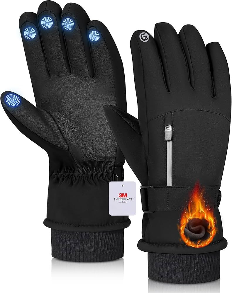 Waterproof Winter Ski Gloves Thermal -10F°, 3M Thinsulate Thick Warm Gloves, Windproof Snow Glov... | Amazon (US)