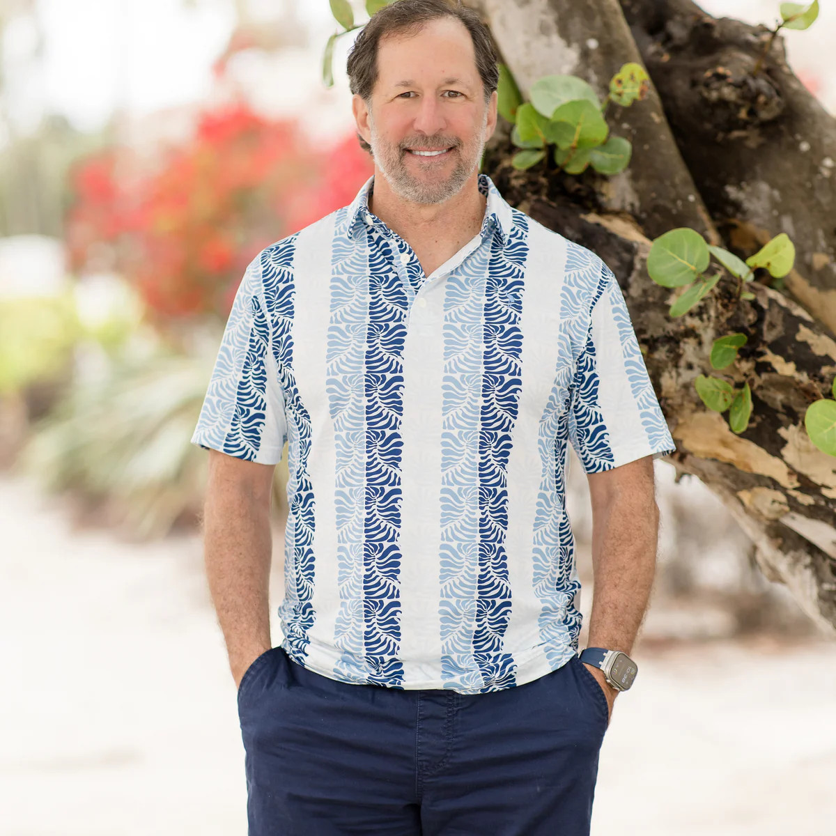 Mens Performance Polo | Coastal Leaf | The Coastal Crane