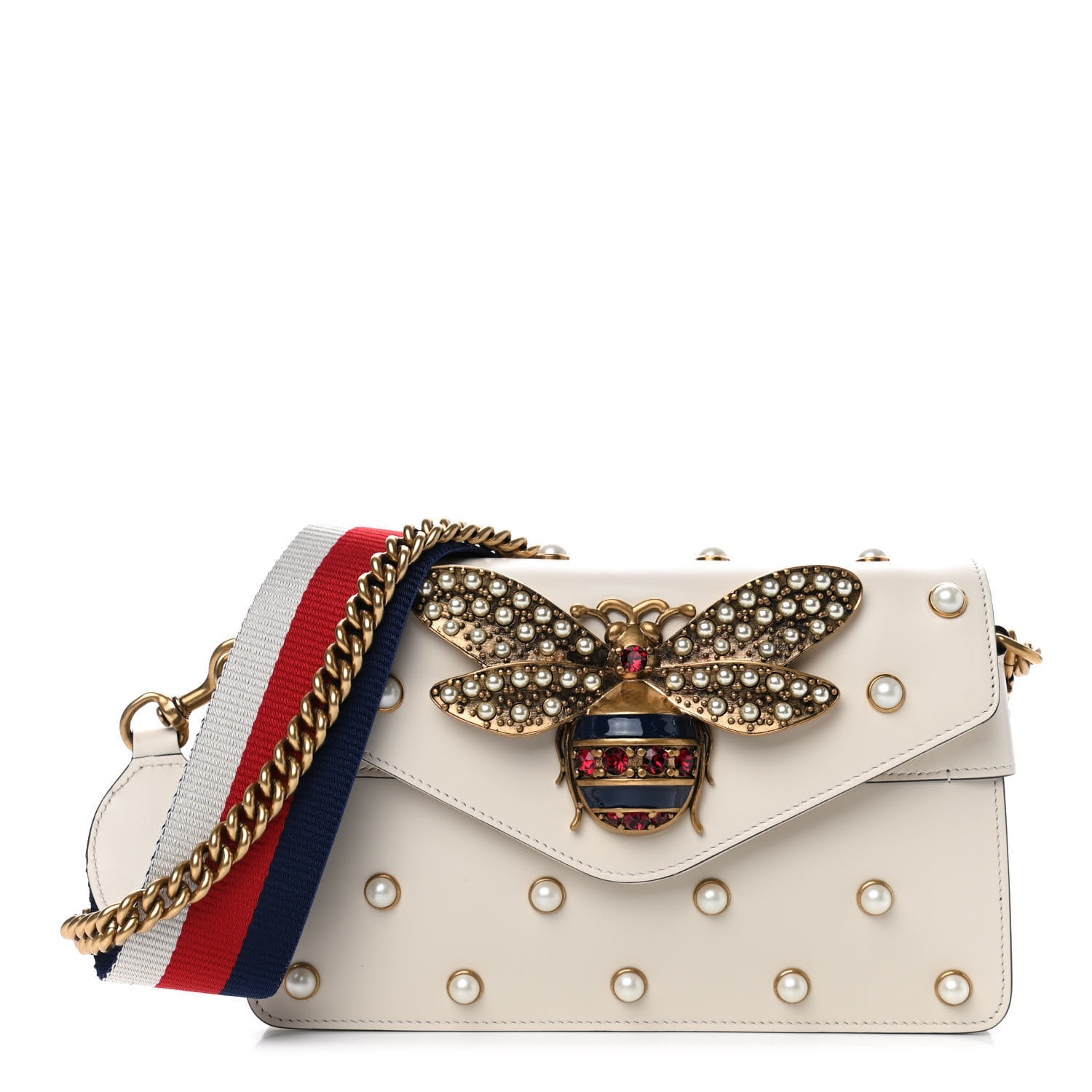 GUCCI

Calfskin Pearl Studded Mini Broadway Bee Shoulder Bag White | Fashionphile