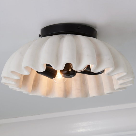 Carved Marble Ruffle Ceiling Light | Shades of Light