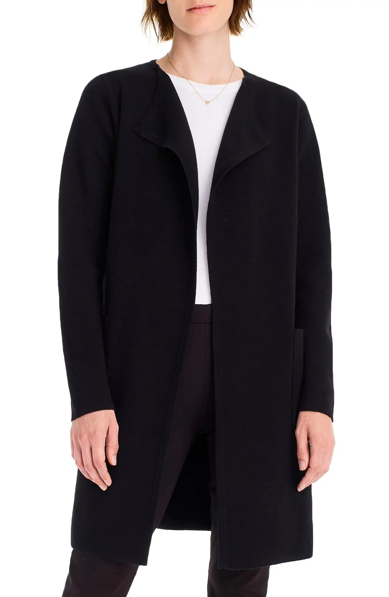 Women's J.crew Juliette Collarless Sweater Blazer, Size Small - Black | Nordstrom