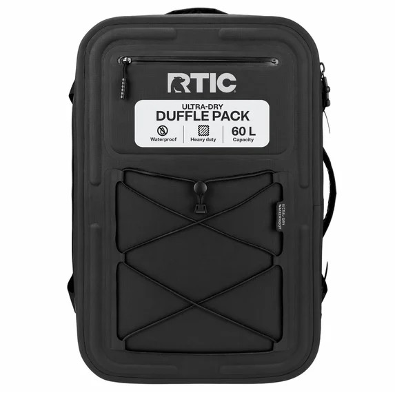 RTIC Ultra-Dry Duffle Pack, Waterproof, Convertible Shoulder Straps, 60 Liters, Black & Graphite | Walmart (US)