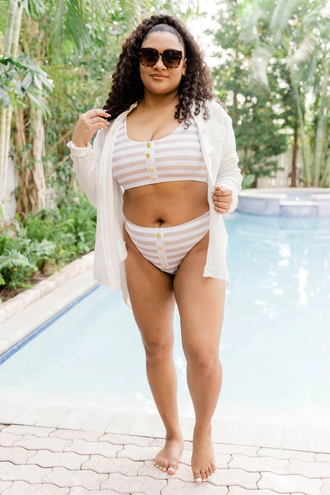 Let Me Adore You Ivory Button Front Gauze Blouse | Pink Lily