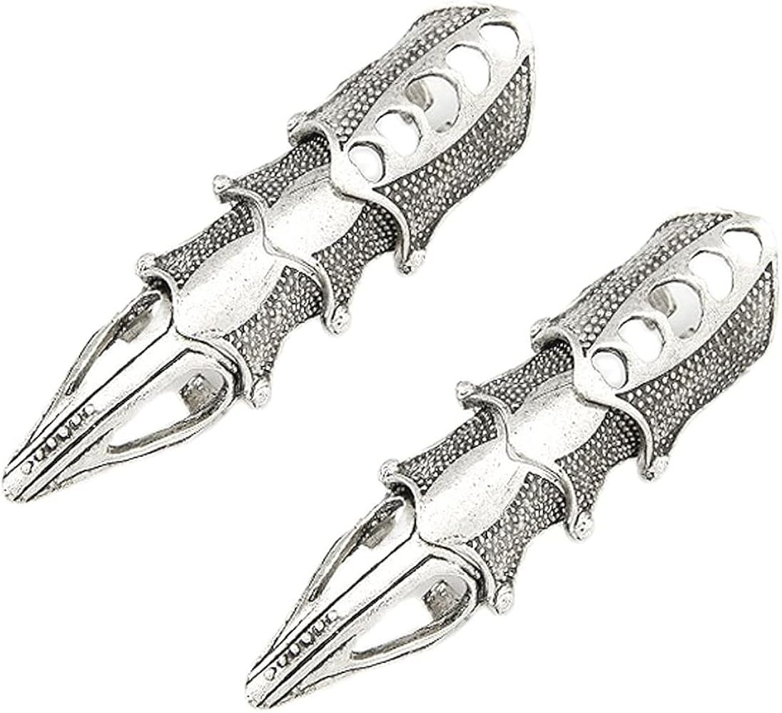 Punk Full Finger Armor Rings Knuckle Joint Full Finger Double Loop Knuckle Full Ring for Men Wome... | Amazon (US)