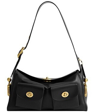 COACH The Coach Originals Turnlock Haversack Leather Shoulder Bag - Black | Dillard's