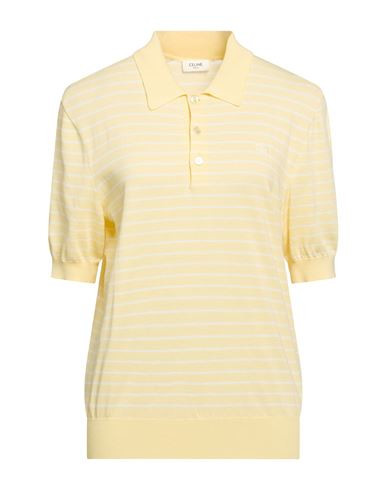 Celine Woman Polo shirt Pastel yellow Size L Cotton | YOOX (US)