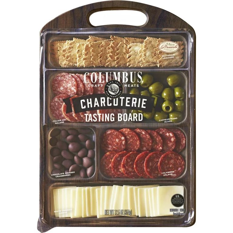 COLUMBUS, Charcuterie Tasting Board, Sliced Meat, Cheese and Crackers, 12.5oz Pack | Walmart (US)