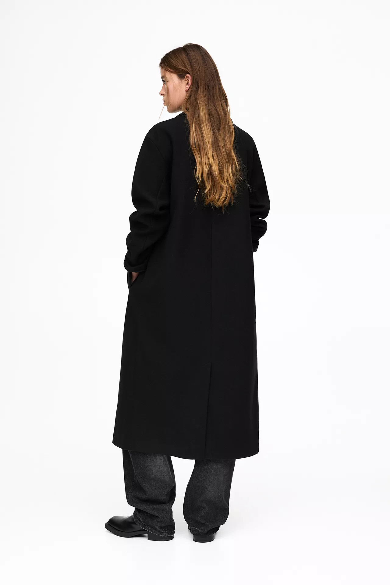 Long felt texture coat | PULL and BEAR UK