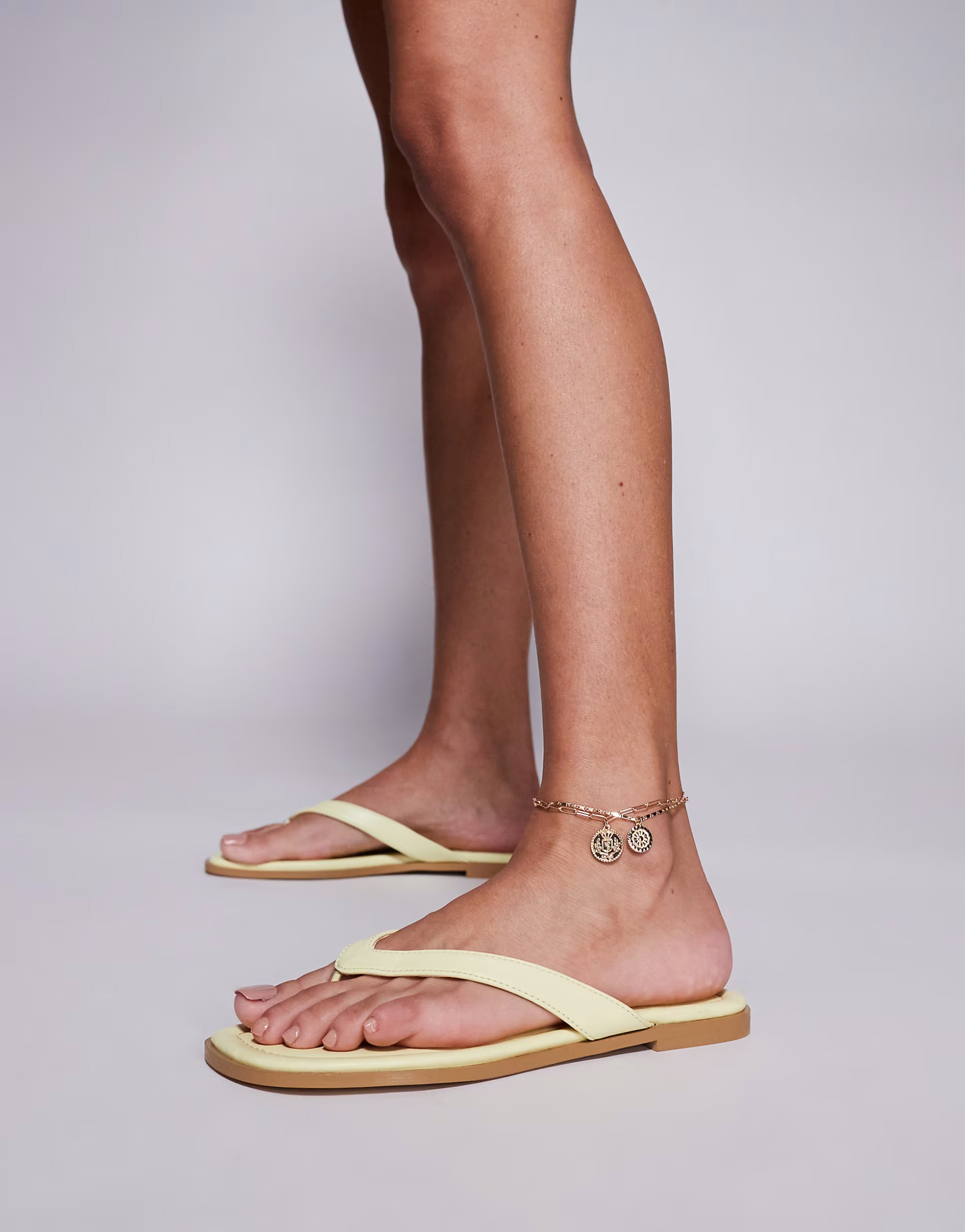Public Desire thong flat sandal in  yellow | ASOS (Global)