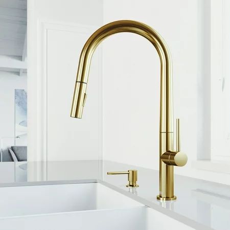 Vigo Vg02029k6 Greenwich 1.8 GPM Single Hole Pull-Down Kitchen Faucet - Matte Brushed Gold | Walmart (US)