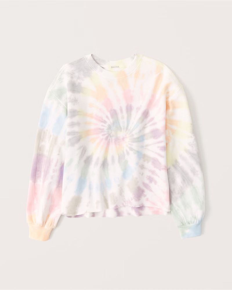 Pride Tie-Dye Cutoff Crew Sweatshirt | Abercrombie & Fitch (US)