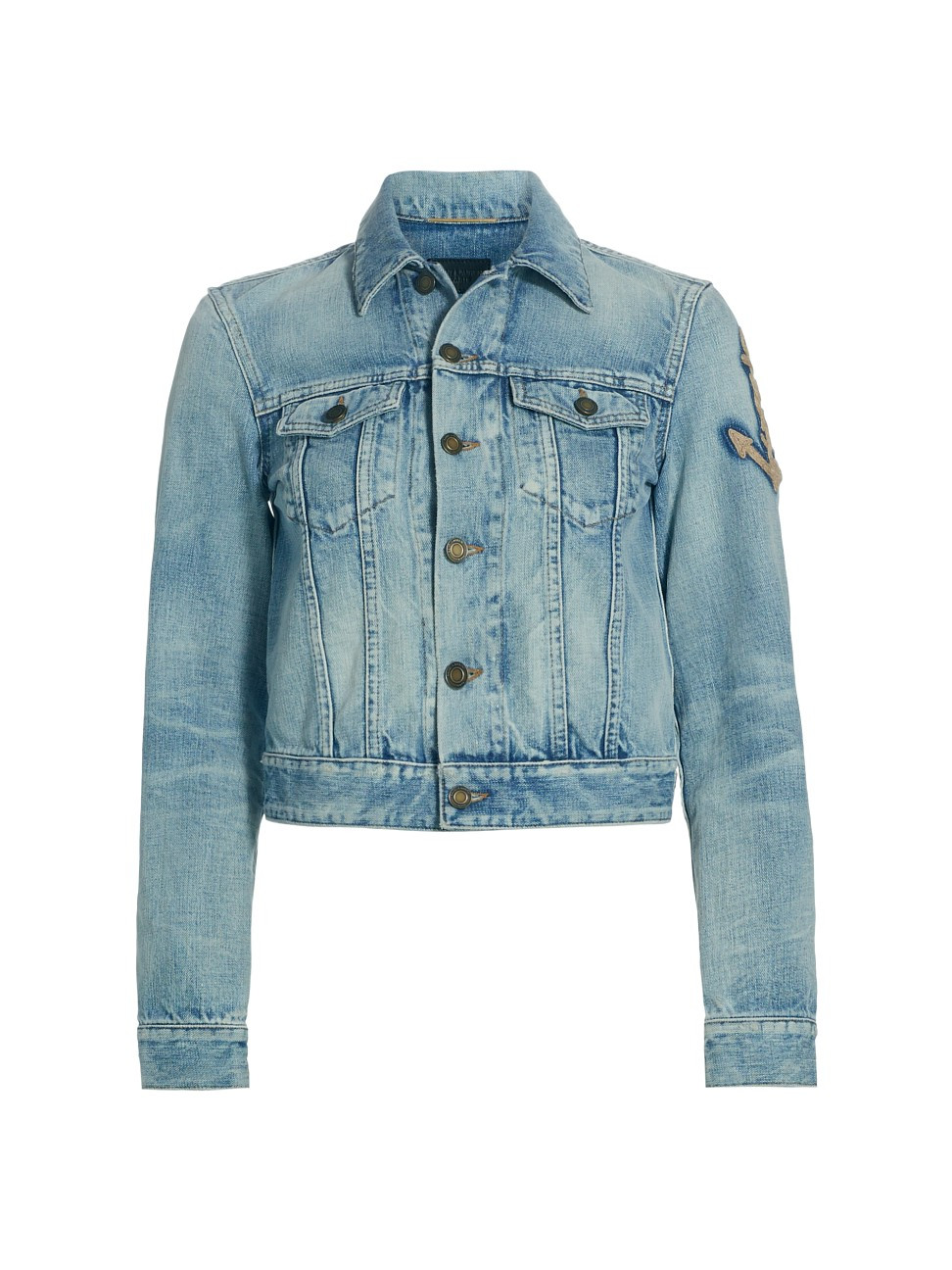 Saint Laurent Women's Boyfriend Denim Jacket - Denim - Size Large | Saks Fifth Avenue