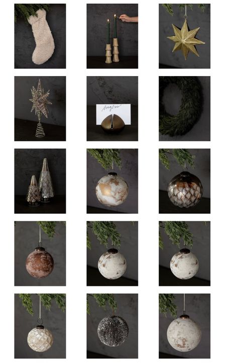 Ornaments 
Tree topper 
Mini decorative Christmas tree 