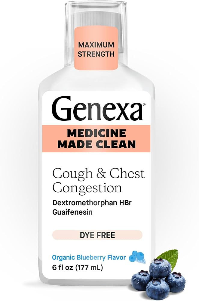 Genexa Clean Cough & Chest Congestion Relief, Dye Free, 0% Artificial Additives, Multi-Symptom Ma... | Amazon (US)