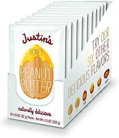Justin's Honey Peanut Butter Squeeze Packs, Gluten-Free, Non-GMO, Responsibly Sourced, 1.15 Ounce... | Amazon (US)