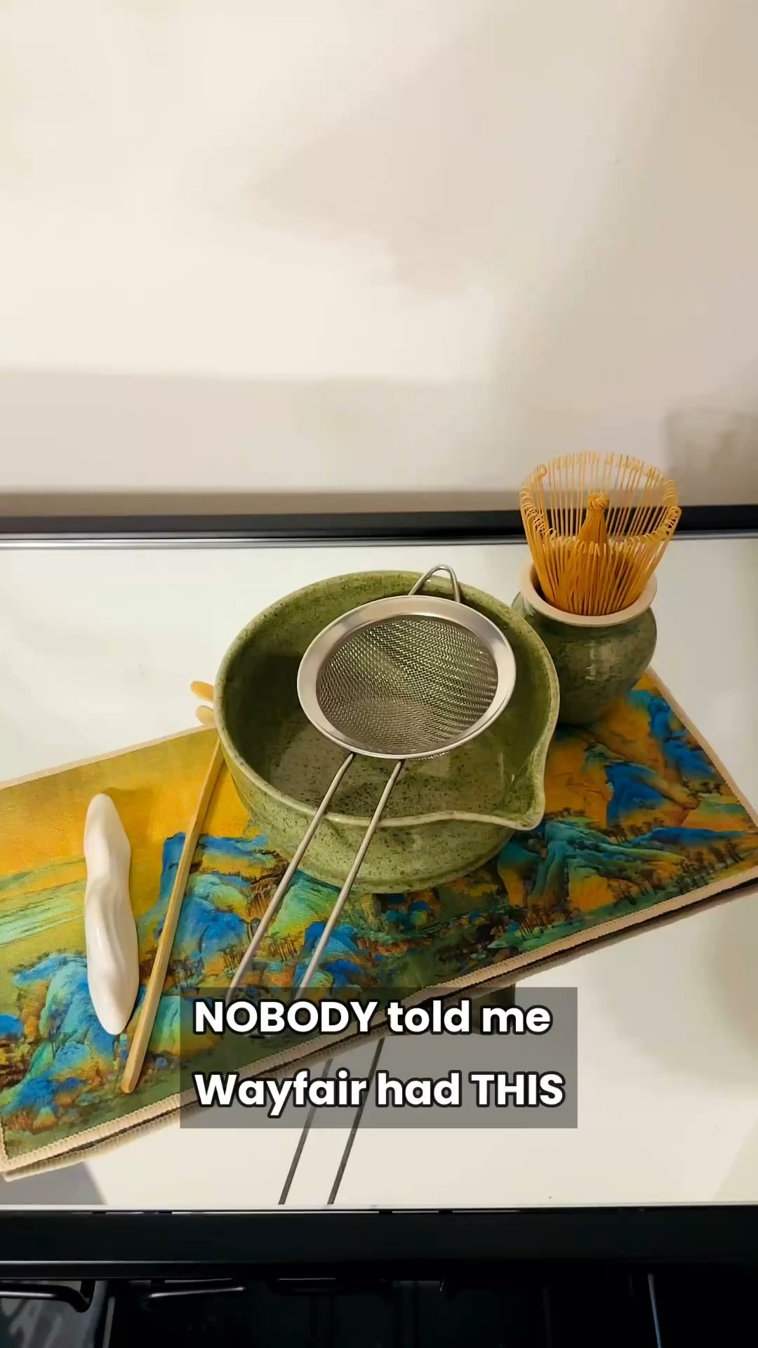 Nobody told me Wayfair had matcha sets this pretty. Handmade glaze, matching bowl, sifter, and whisk rest — everything you need for your matcha corner. It’s linked for you — grab it before it’s gone.”

#LTKdayinmylife #LTKmorningroutine #LTKHome