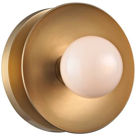 Hudson Valley Julien 4 3/4" High Aged Brass LED Wall Sconce - #9Y948 | Lamps Plus | Lamps Plus