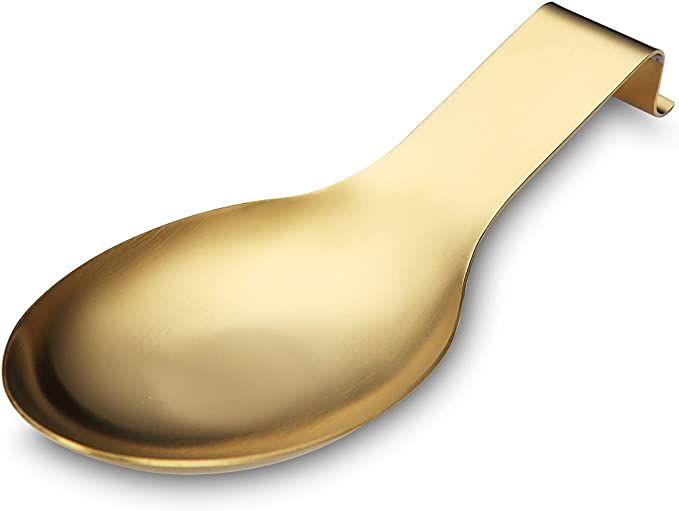 Amazon.com: Matte Gold Spoon Rest, Stainless Steel Spoon Holder for Stove Top, kitchen utensils H... | Amazon (US)