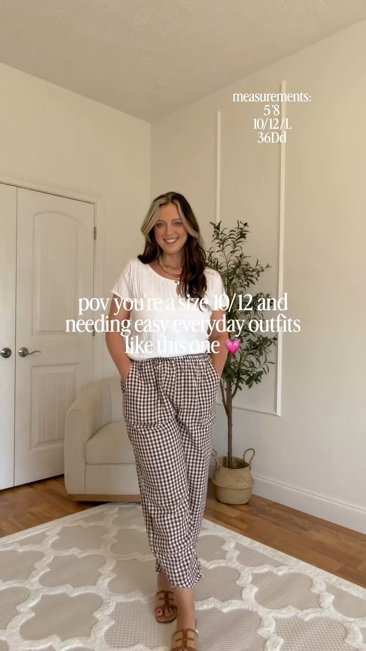 Casual outfit from Amazon! 💗 I’m loving these pants they are sooo comfortable!! 👏🏻 Follow @maciejade for more midsize fashion & outfits! 🫶🏻 

midsize style | size 10 | size 12 | casual outfits | midsize fashion | easy outfit | midsize body | amazon fashion | affordable fashion

#LTKootd #LTKSeasonal #LTKMidsize