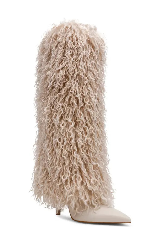 Steve Madden Icon Faux Fur Knee High Boot in Off-White at Nordstrom, Size 6 | Nordstrom