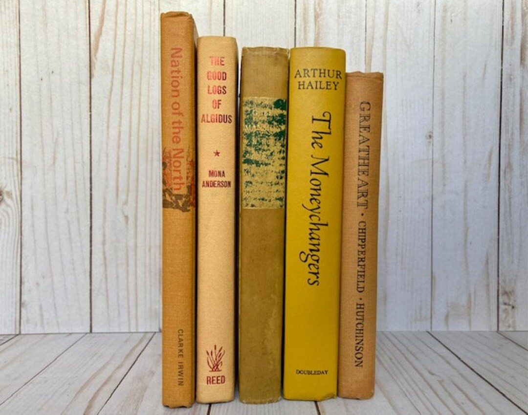 Yellow Decorative Books  Vintage Books Dating From 1944 to - Etsy | Etsy (US)