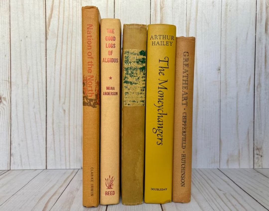 Yellow Decorative Books  Vintage Books Dating From 1944 to - Etsy | Etsy (US)