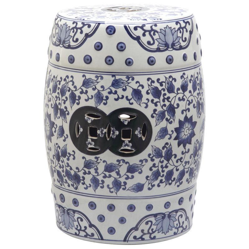 Bayonne Garden Stool - Blue/White - Safavieh | Target