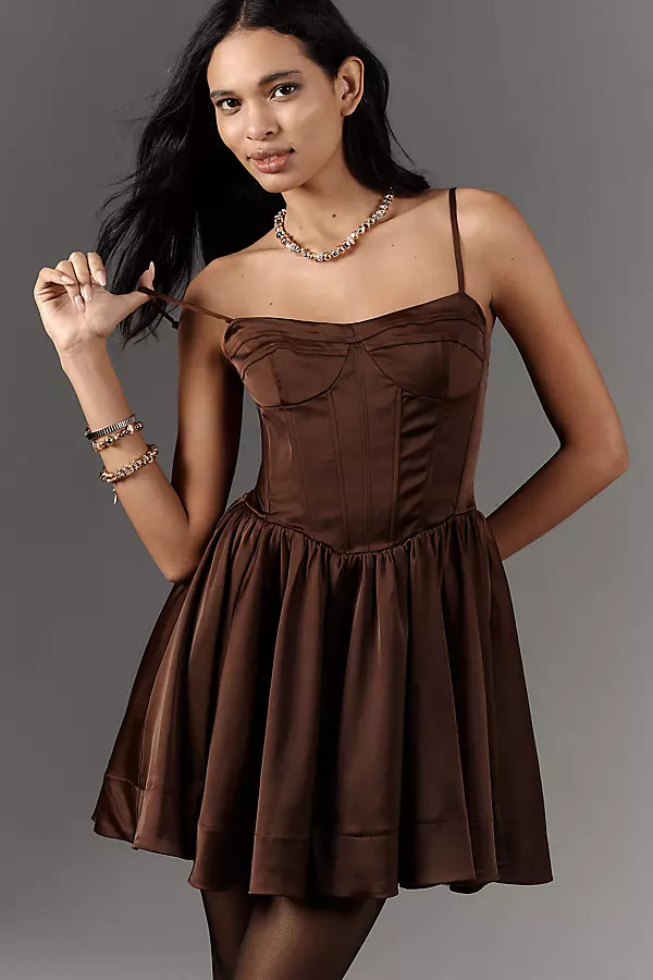 ASTR The Label Linelly Bustier Mini Skater Dress | Anthropologie (US)