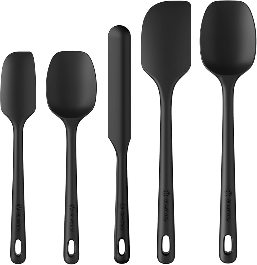 ChefAide 5 Pieces Silicone Spatula Set, Food Grade Rubber Spatula, Upgrade Strong Handle with Erg... | Amazon (US)