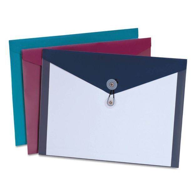 Pendaflex ViewFront Poly File Folders Booklet Envelope, Side Opening, 11 x 9 1/2, 3 Colors, 4/Pac... | Target