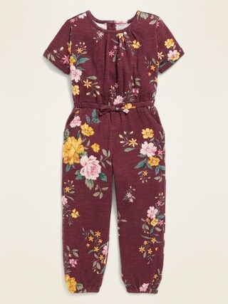 Plush-Knit Floral Jumpsuit for Toddler Girls | Old Navy (US)