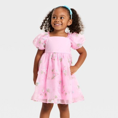 Toddler Girls' Mad Engine Floral Embroidered Dress - Pink 2T | Target