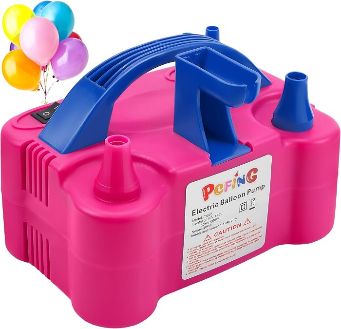 Balloon Pump Electric, Portable Balloons Inflator Blower Machine with Balloon Tie Tool & Dual Noz... | Amazon (US)