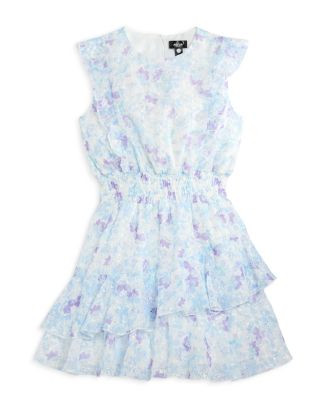 AQUA Girls' Ruffle Eyelet Mini Dress, Little Kid, Big Kid - Exclusive | Bloomingdale's Kids | Bloomingdale's (US)