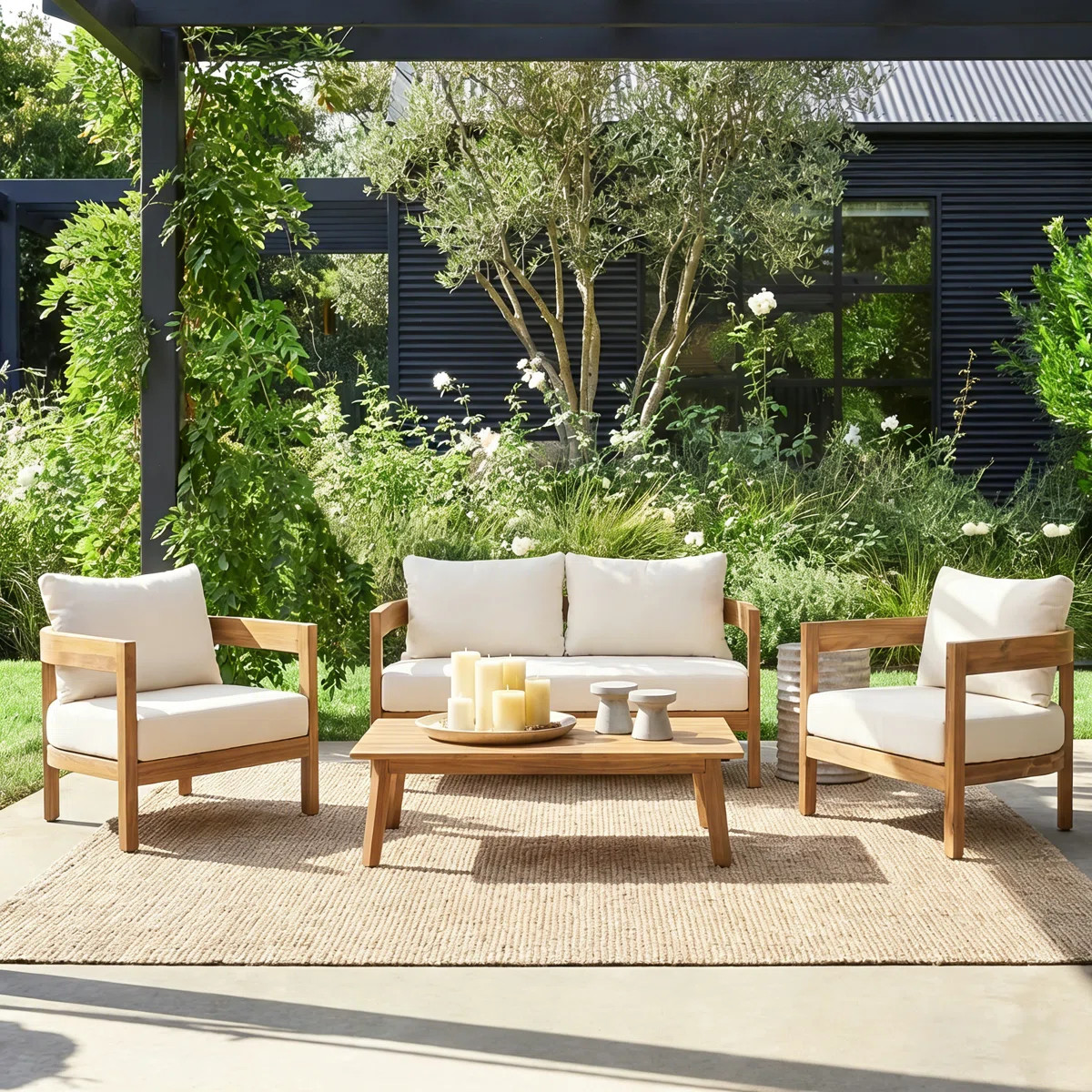 Vita Outdoor 4 Piece Sofa Seating Group with Cushions | Wayfair North America