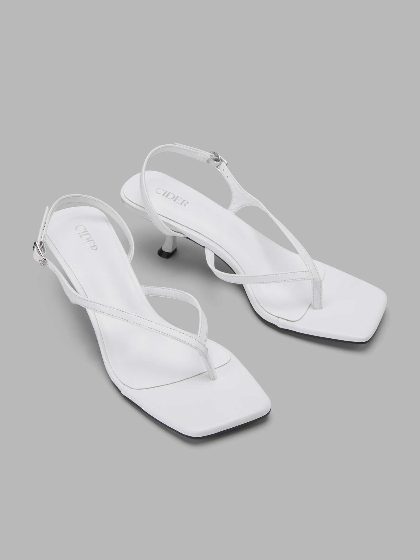 ADJUSTABLE STRAP FLIP-FLOP KITTEN HEELED SANDALS - Cider | Cider