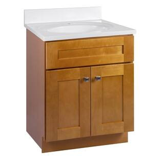 Brookings 25 in. Bathroom Vanity with Cultured Marble Vanity Top Fully Assembled Bathroom Vanity with Sink Modern Birch | The Home Depot
