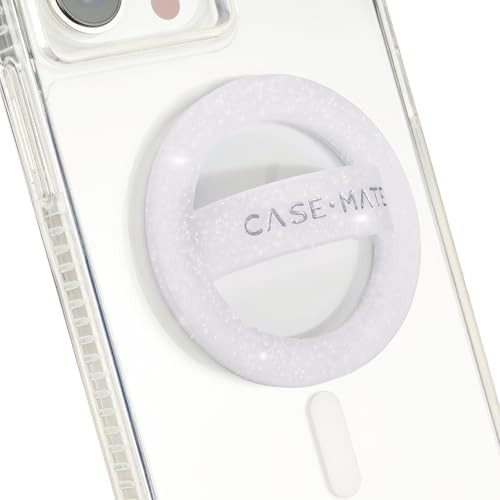 Case-Mate Magnetic Phone Loop Grip - MagSafe Holder - White Sparkle | Detachable Phone Holder for... | Amazon (US)
