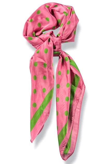 Where To Go Pink and Green Polka Dot Scarf | The Willow Tree