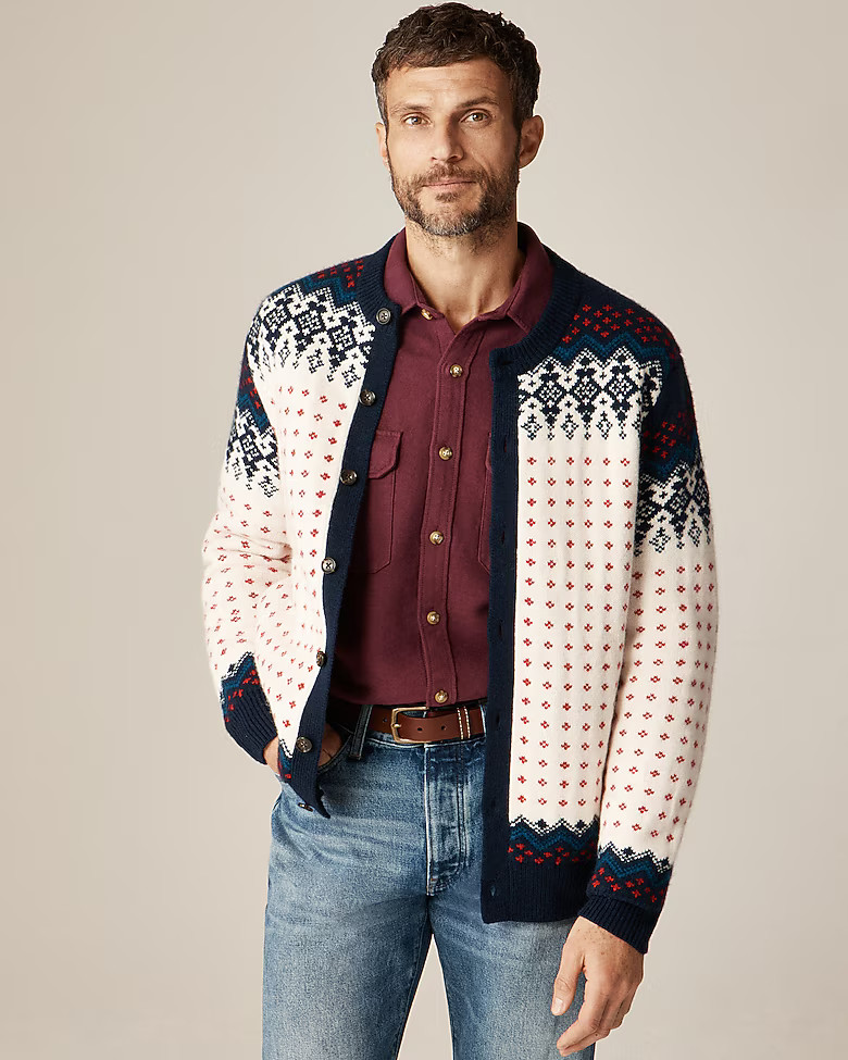Fair Isle cardigan in lambswool | J. Crew US