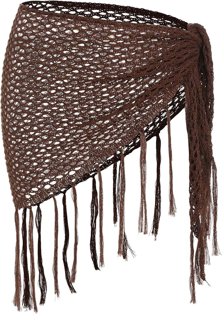 ZAFUL Crochet Sarong Coverups for Women Beach Vacation Starfish See Thru Tie Side Bathing Suit Co... | Amazon (US)