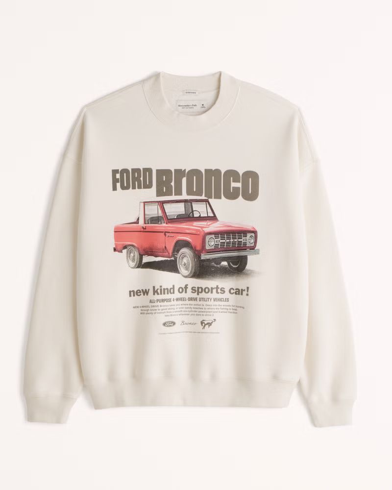 Men's Bronco Graphic Crew Sweatshirt | Men's Tops | Abercrombie.com | Abercrombie & Fitch (US)