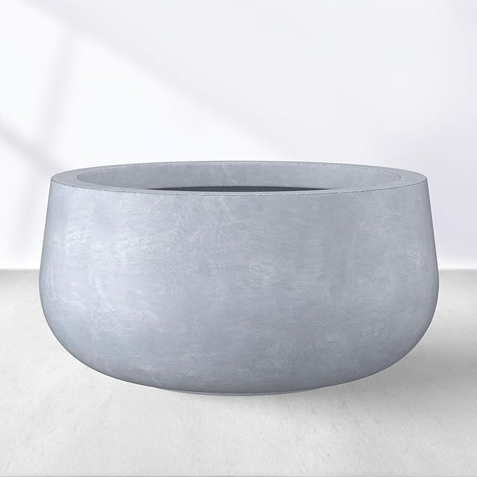 Kante 15.7" Dia Round Concrete Planter, Cement Plant Pots with Drainage Hole and Rubber Plug for ... | Amazon (US)
