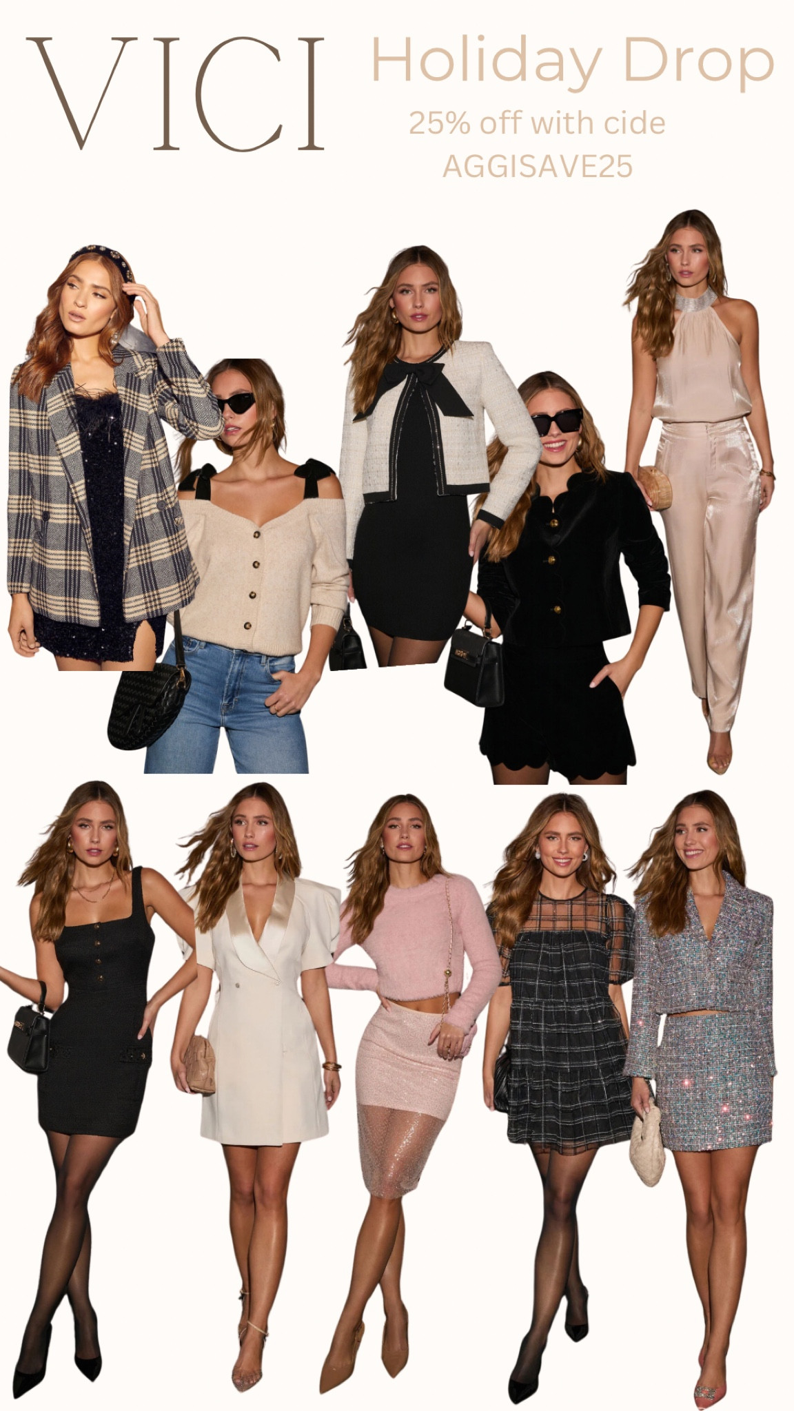 Code AGGISAVE25

Vici, holiday looks, holiday, holiday party

#LTKGiftGuide #LTKHoliday #LTKParties