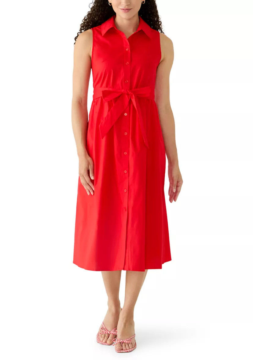 Petite Sleeveless Midi Shirtdress | Belk