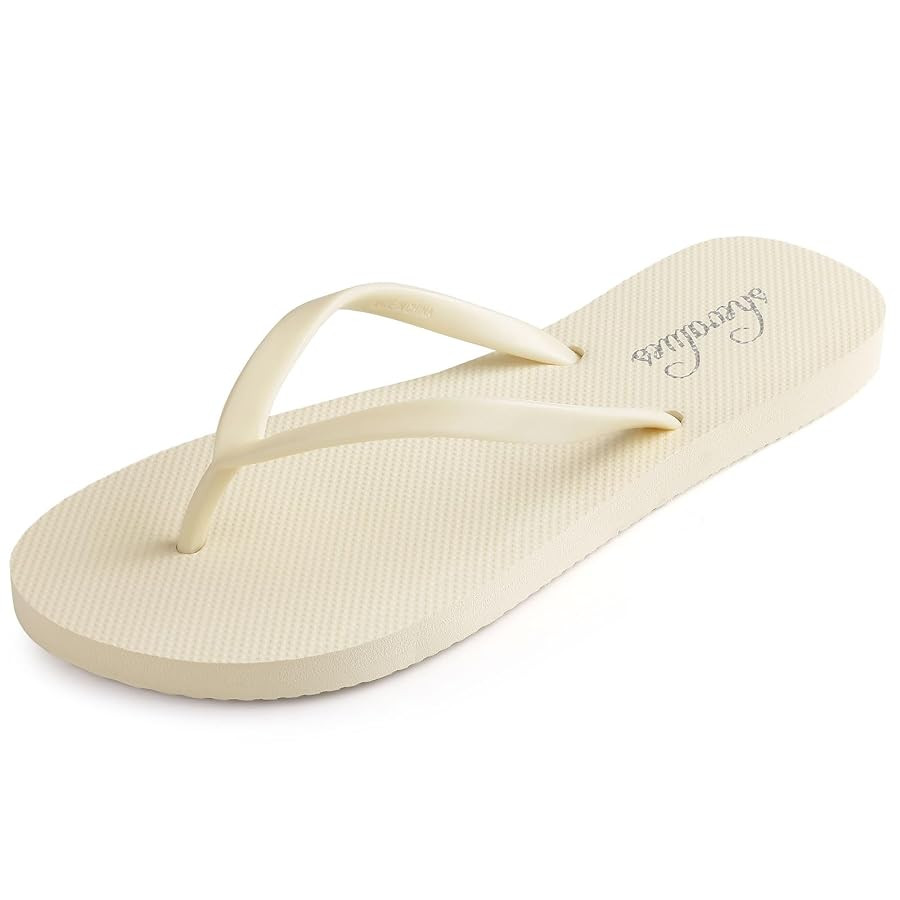 shevalues Slim Flip Flops for Women Beach Rubber Shower Shoes Basic Thong Sandals | Amazon (US)