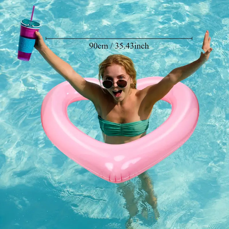 4pcs Cute Inflatable Heart Pool Floats For Adults Heart Shaped Swimming Ring For Beach Party Pool... | Temu Affiliate Program