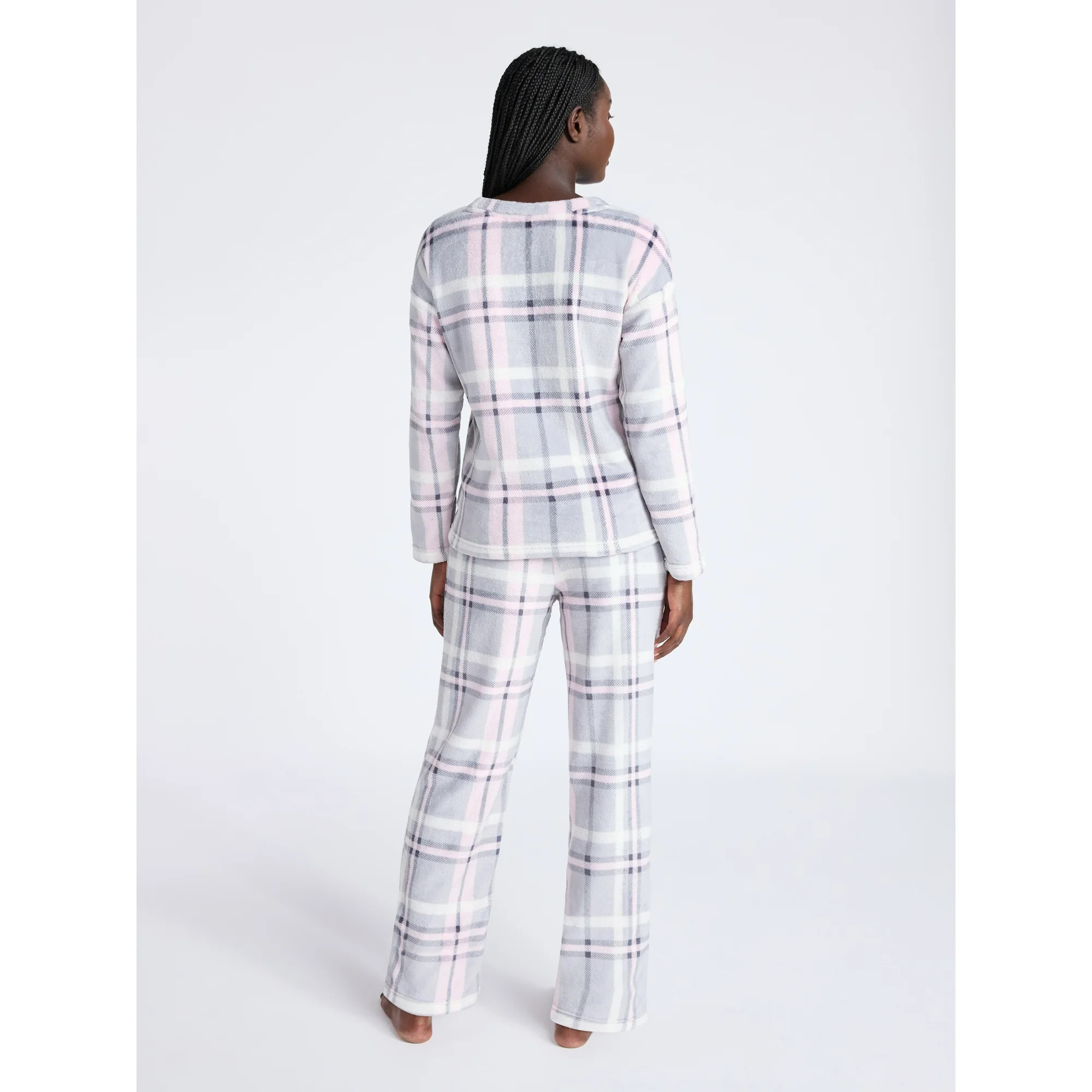 Joyspun Women's Folded Giftable Plush Long Sleeve Top and Pants Pajamas Set, 2-Piece, Sizes S-3X | Walmart (US)